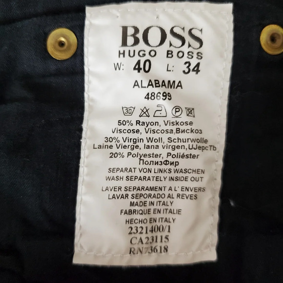 Hugo Boss Alabama Wool Blend Relaxed Trouser Straight  Leg Gray 37.5W - Picture 9 of 9